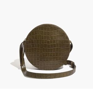 NWOT The Simple Circle Crossbody Croc Embossed Leather Edition